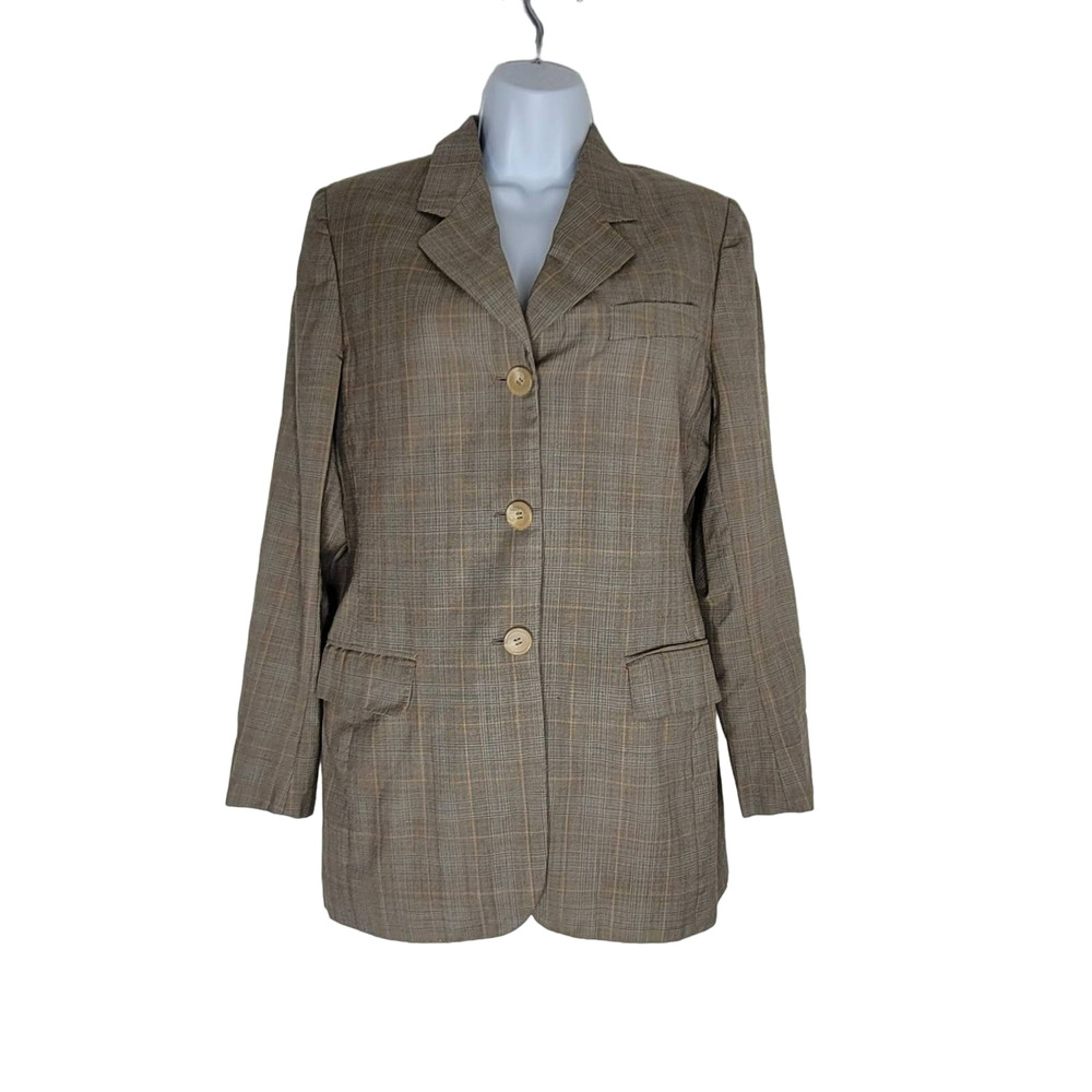 Giorgio's of Palm Beach‎ Wool Blazer M Neutral Single Breasted Italy Old Money